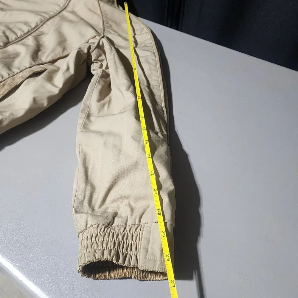 Vtg 90s Current Seen Reversible Corduroy Bomber Jacket Tan Beige Lined - Picture 10 of 13